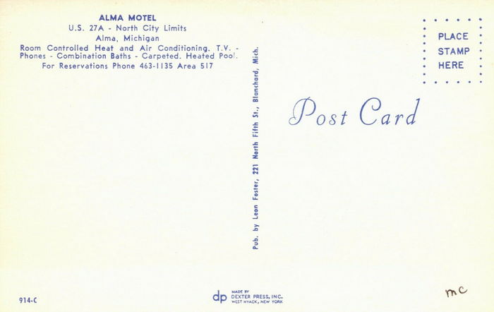 Alma Motel - Old Postcard View